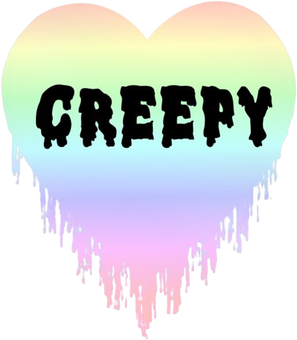Creepy Pastel Melting Heart Freetoedit Clip Black And - Pastel Goth Wallpaper Word (1014x1161), Png Download