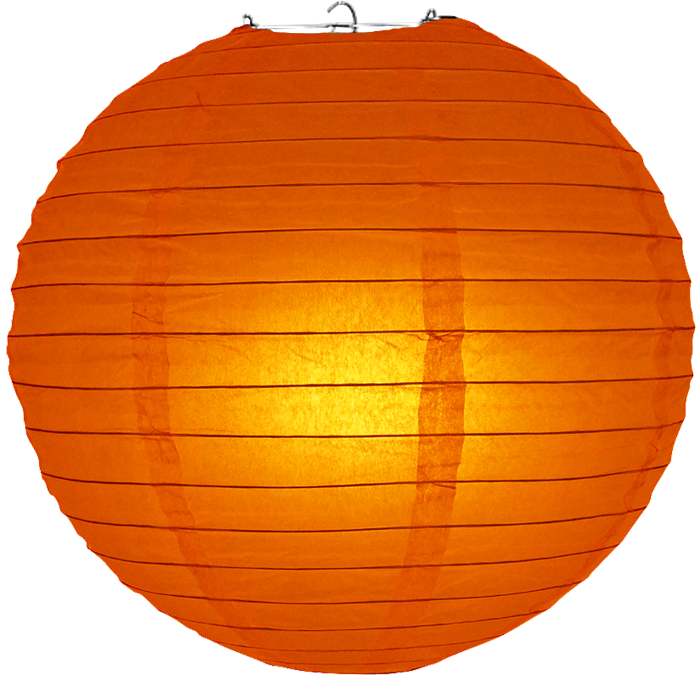 Red Orange Ribbed Paper Lanterns - Paper Lantern Png (1000x1000), Png Download