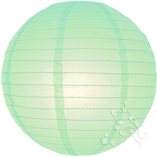 14" Even Ribbed Robin Egg Chinese Lantern - 10" Pear Round Paper Lantern, Even Ribbing, Hanging (500x500), Png Download