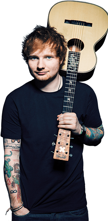Guitar On Shoulder Ed Sheeran - Ed Sheeran (500x750), Png Download