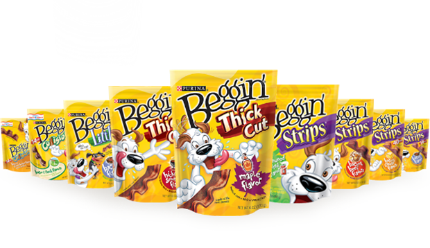Beggin2 - “ - Purina Beggin' Strips Bacon Dog Treats 6 Oz. Pouch (620x358), Png Download