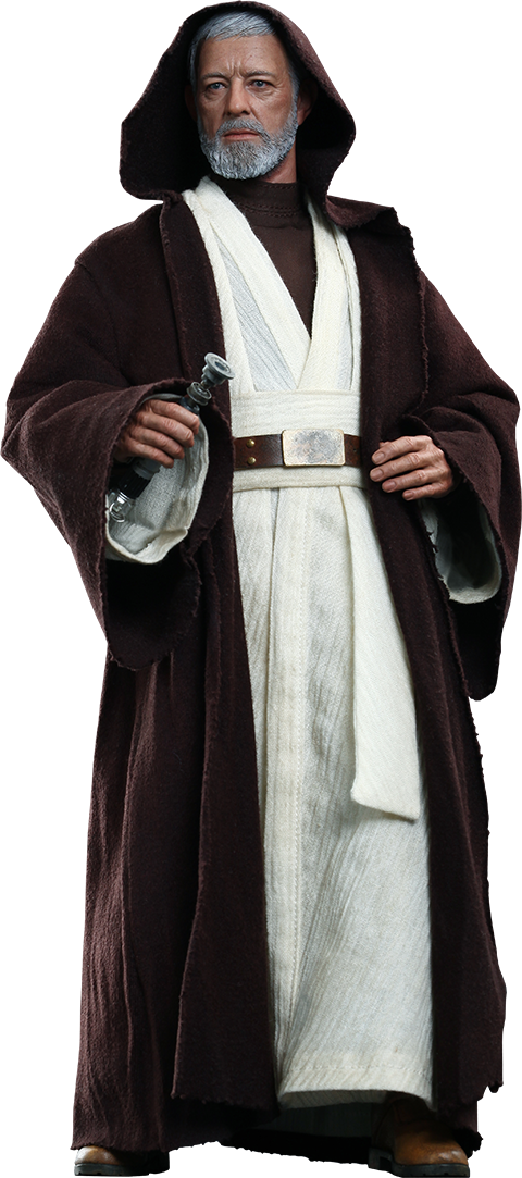 Obi-wan Kenobi Action Figure - Star Wars: Hot Toys Deluxe Action Figure: Episode Iv (480x1083), Png Download