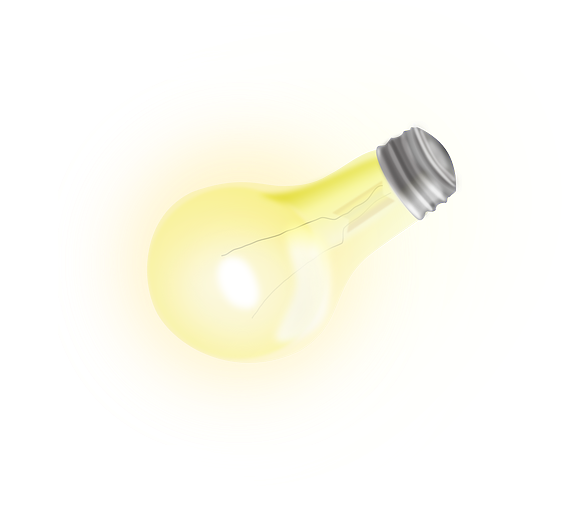 Yellow, Cartoon, Light, Bulb, Idea, Energy, Nice, Waste - رسم لمبة صورة متحركة (640x576), Png Download