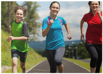 Mother And Kids Running Outdoor Poster • Pixers® • - 12 16 Years Physical Development (400x400), Png Download