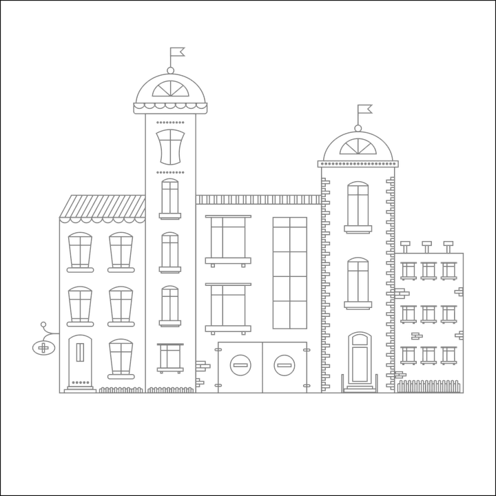 City, Vector, Drawing, Structure, Street, Window - Rue En Ville Dessin (720x720), Png Download