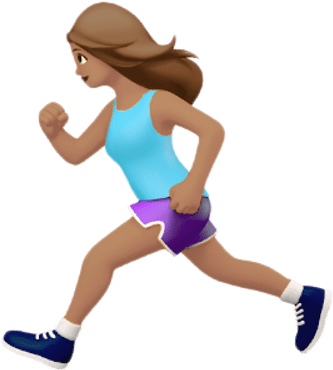 Female Runner Apple Emoji - Running Emoji (400x400), Png Download
