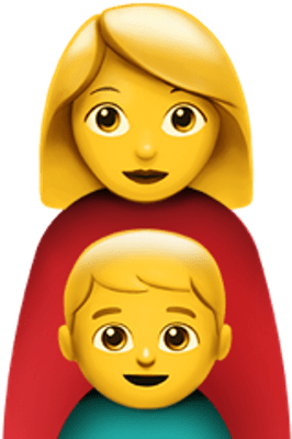 Single Mother Apple Emoji - Mom And Son Emoji (400x400), Png Download