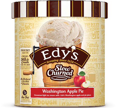 Washington Apple Pie - Dreyer's Ice Cream (500x480), Png Download