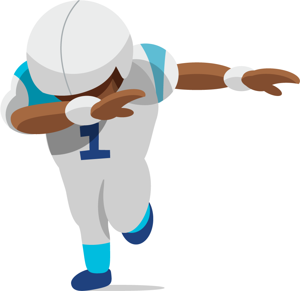 Panther Clipart Emoji - Dabbing Football Player Cartoon (1024x1024), Png Download