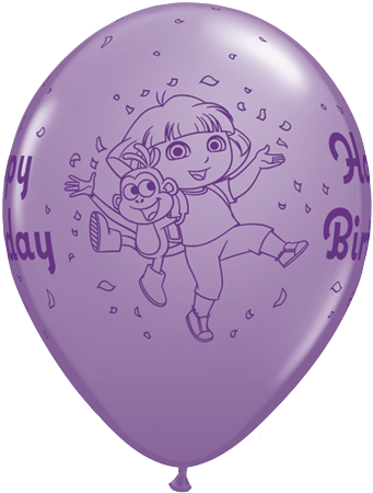 11" Dora The Explorer Birthday Latex Balloons X - Solid Color Balloon Clipart (451x451), Png Download