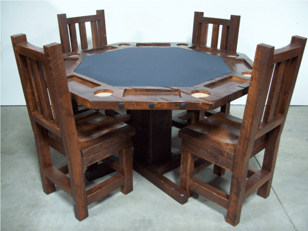 Viking Log Furniture Barnwood Poker Table - Solid Wood Poker Table (1000x1000), Png Download