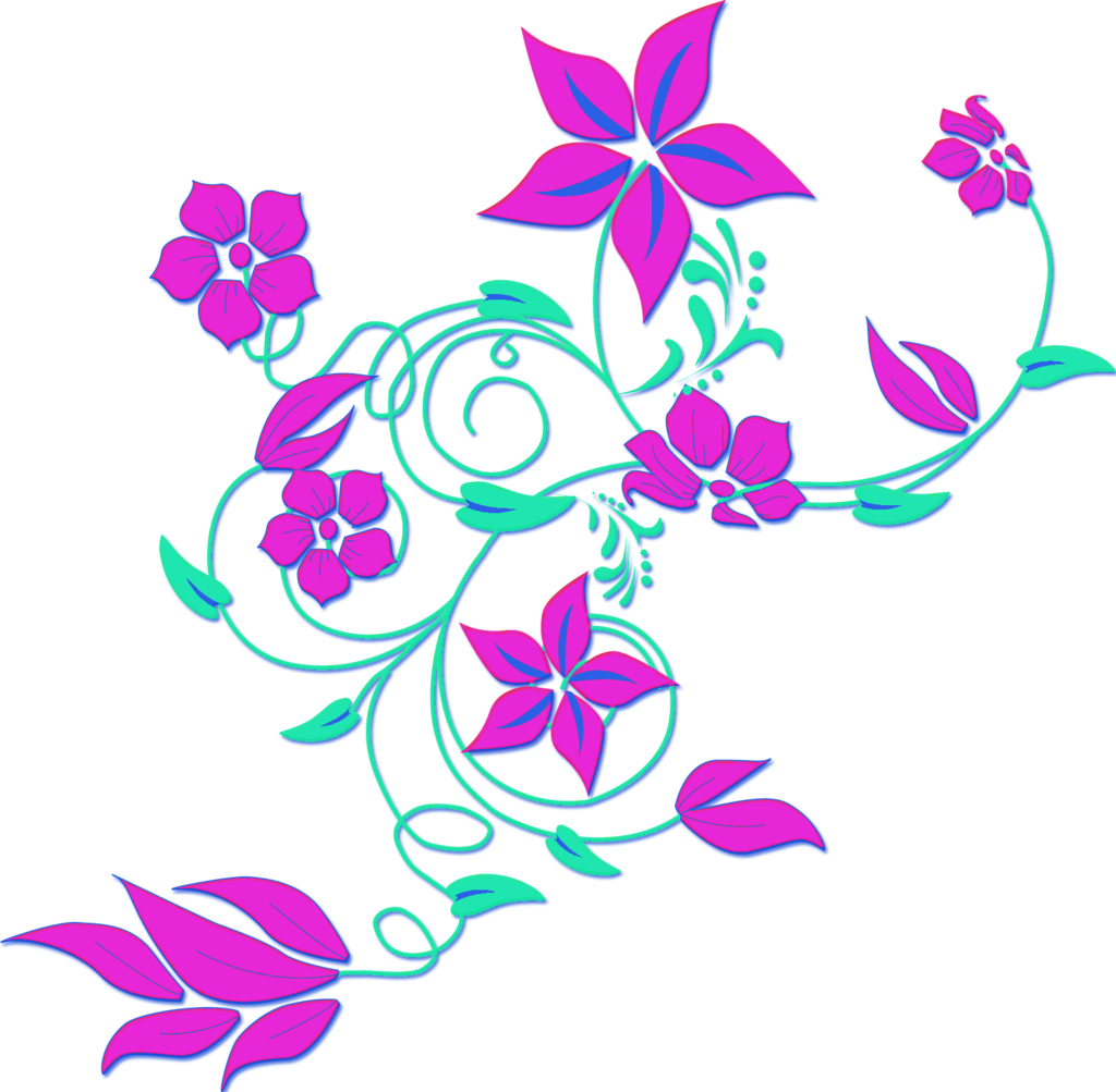 Abstract Floral Frame Png - Purple Flower Border Clipart (1024x1003), Png Download