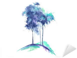 Watercolor Tree Isolated On White Background - Watercolor Painting (400x400), Png Download