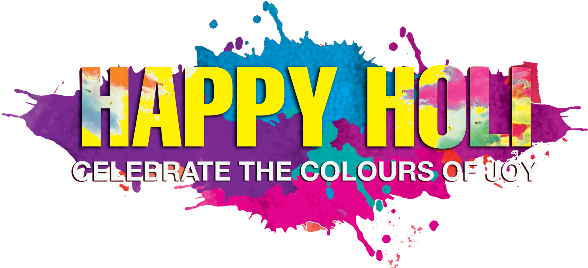 Picsart Colour Png - Happy Holi Png Text (1600x749), Png Download