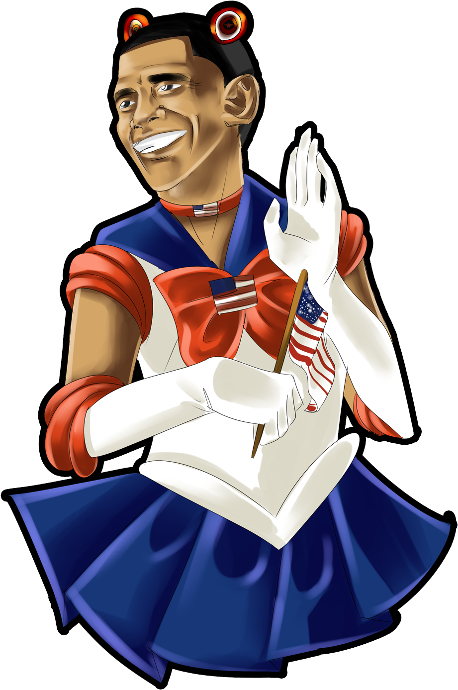 Michelle Obama Clipart At Getdrawings - Obama Anime Png (965x1450), Png Download