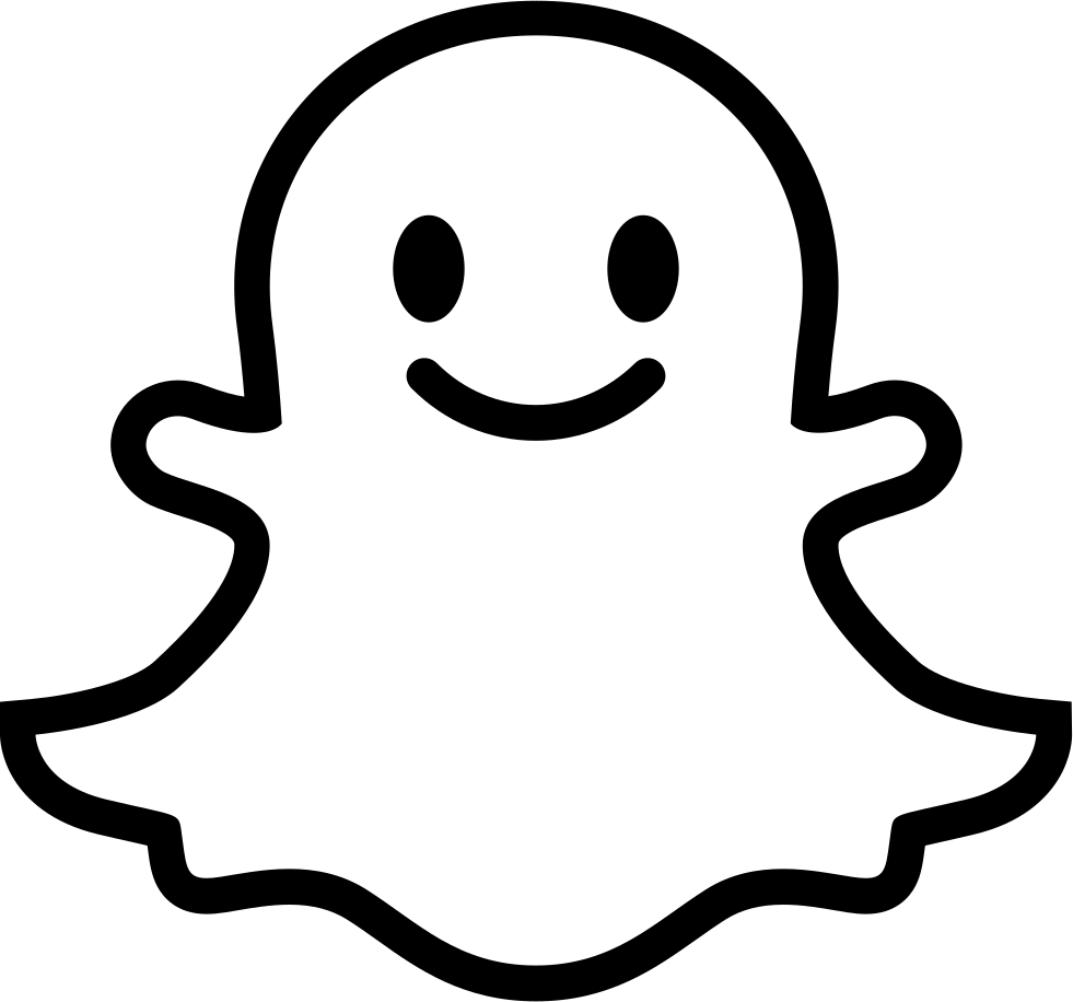 Png File - Snapchat Ghost Black And White (981x916), Png Download