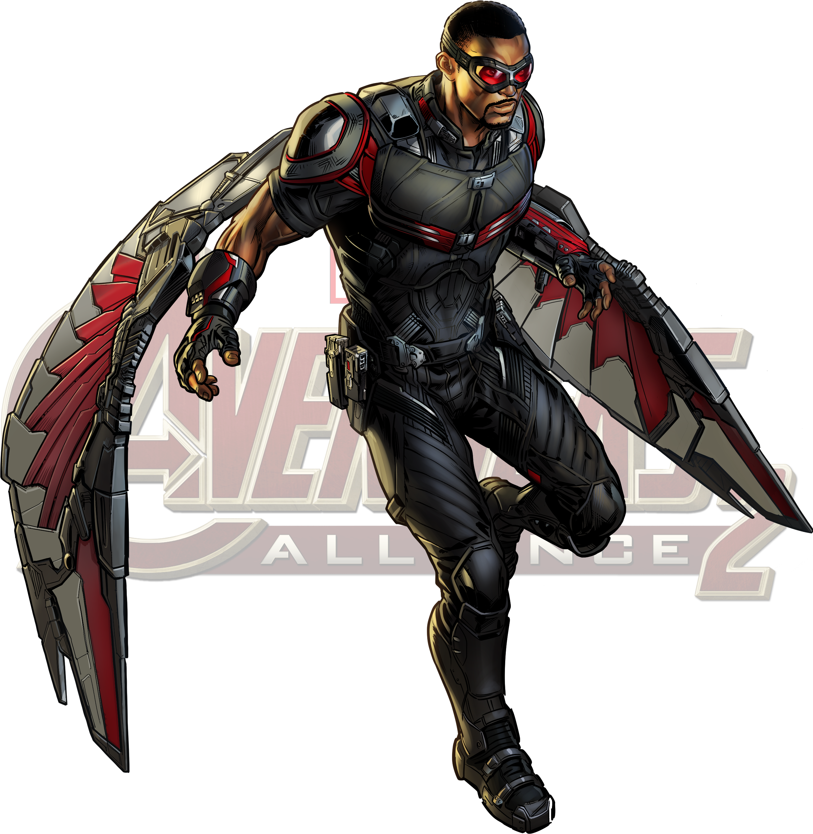Captain America Cinematic Universe - Falcon Marvel Png (2813x2960), Png Download