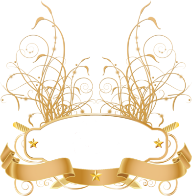 Gold Ribbon Clipart - Gold Ribbon Banner Psd (392x400), Png Download