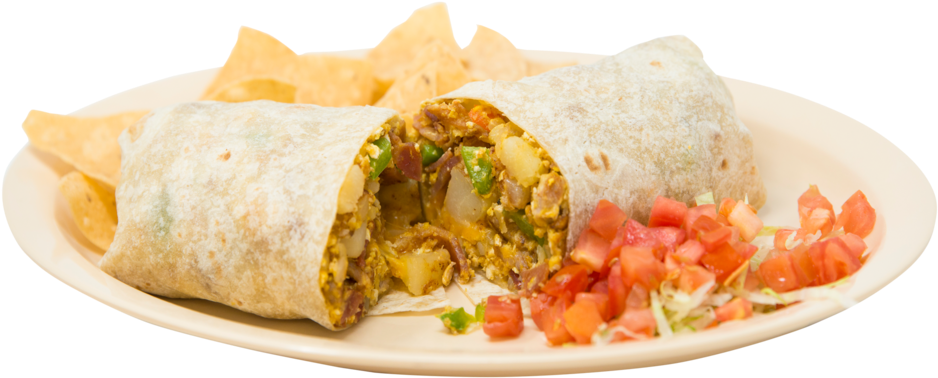<center>breakfast - Breakfast Burrito (1000x647), Png Download