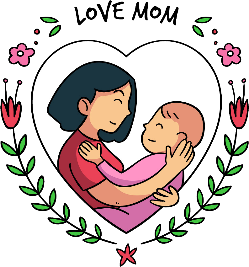 Download Mothers Day People Free Png And Psd - Mother Day Cartoon Png (875x940), Png Download