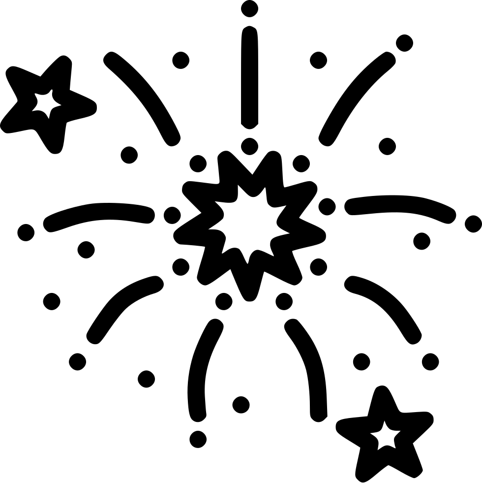 Fireworks Boom Bang Festival Celebration New Year Stars - New Year Icon Png (980x981), Png Download
