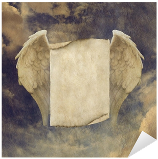Antique Effect Parchment Angel Wings Sign Sticker • - Book Of Scrolls (400x400), Png Download