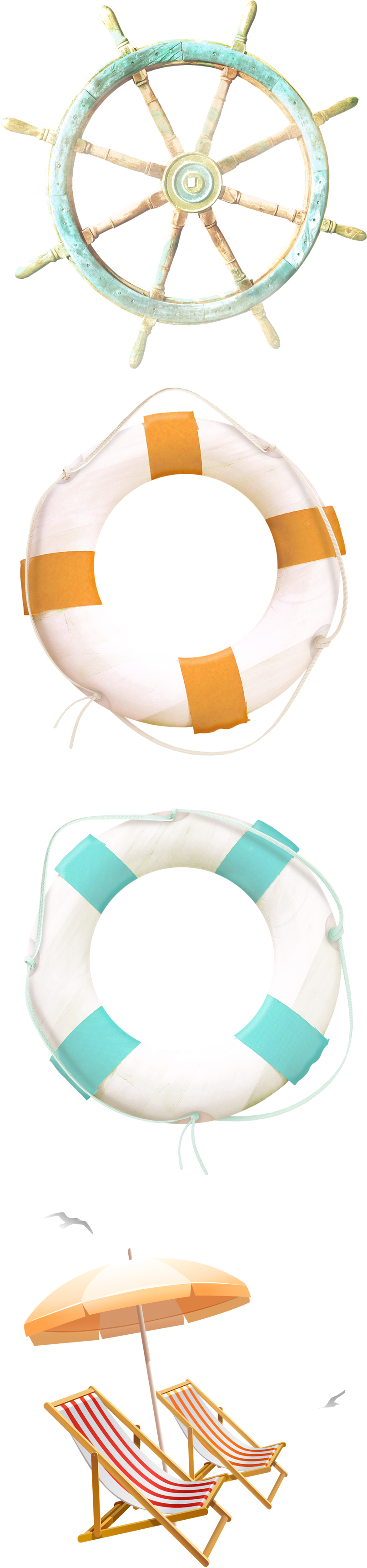 Watercolor Nautical Utensils Transparent Decorative - Design (806x3500), Png Download