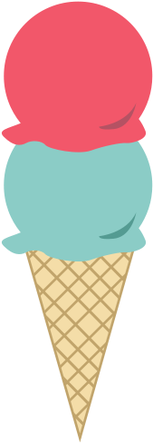 Ice Cream Clipart - 2 Schaufeln Der Eiscreme-mitteilungskarten Karte (316x562), Png Download