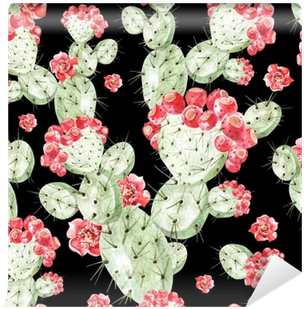 Watercolor Pattern With Cactus - Watercolor Painting (400x400), Png Download