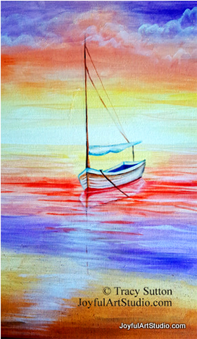 Peaceful Sailing - Painting (780x480), Png Download