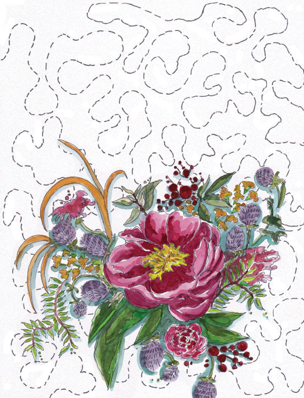 Detail Color Dotted Swirl Bkgr Red Purple Floral Combo - Red (600x785), Png Download