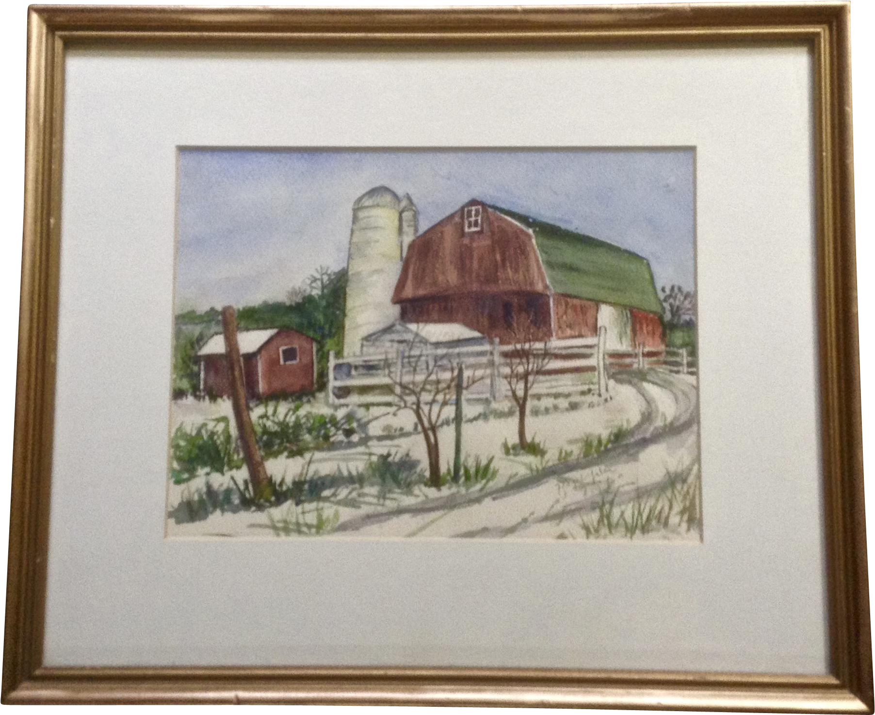 Hazel Yater, Watercolor Painting Old Red Barn With - Watercolor Painting (1803x1803), Png Download