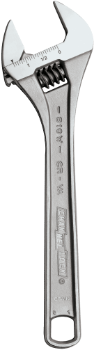 Wrenches - 8" Chrome Adjustable Wide Wrench (281x561), Png Download