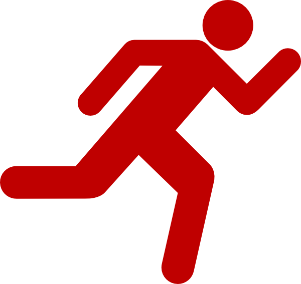 Graphic Black And White Red Icon On Transparent Background - Running Icon Png Red (600x567), Png Download