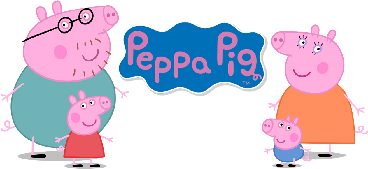 Pig Png, Familia Pig, George Pig, Silhouette, Minions, - Peppa Pig Png (1297x592), Png Download