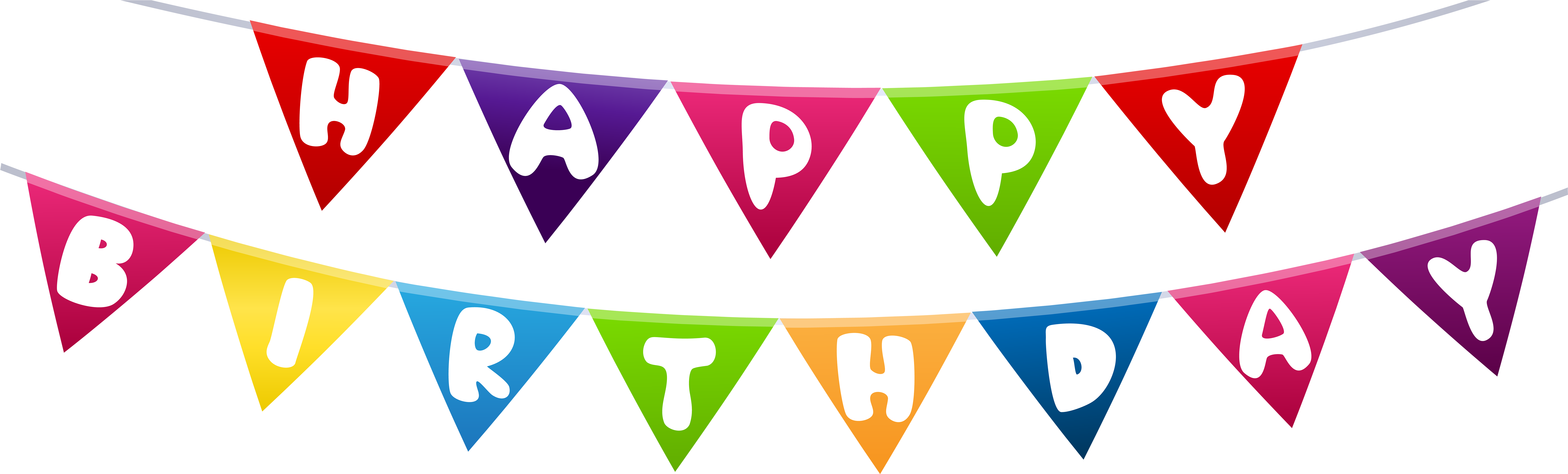 Streamers Clipart Streemers 1 Memorial Day Clip Art - Happy Birthday Word Clip Art (8000x2484), Png Download