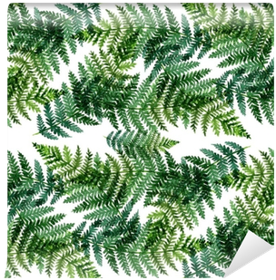 Tropical Watercolor Abstract Pattern With Fern Leaves - Watercolor Painting (400x400), Png Download