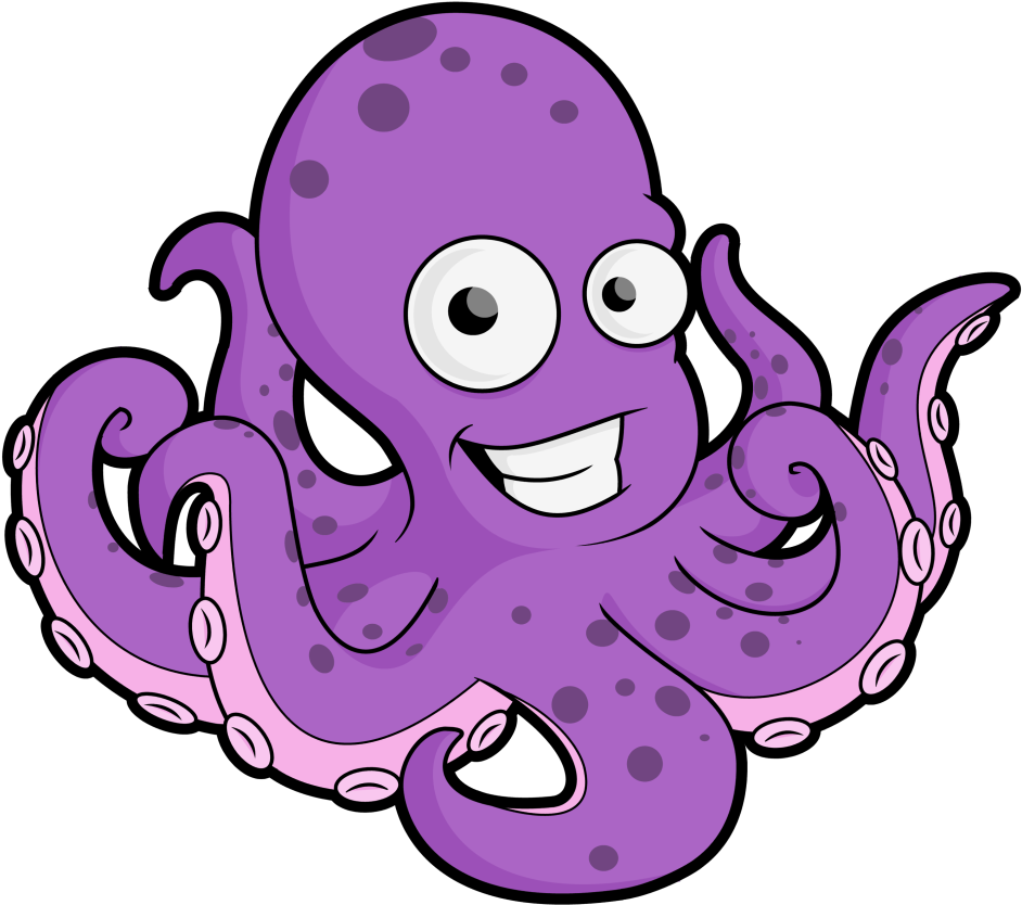 Free Cartoon Octopus Clip Art Vector - Octopus Clipart (1024x1024), Png Download