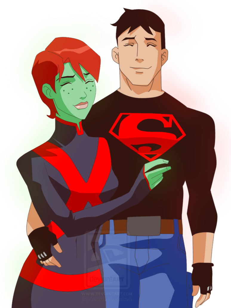 M'gann And Conner Superboy And Miss Martian, The Martian, - Superboy And M Gann Fanart (774x1031), Png Download