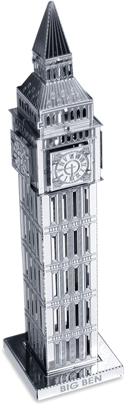 Picture Of Big Ben Tower - Metal Earth 3d Model Kit - Big Ben (411x620), Png Download