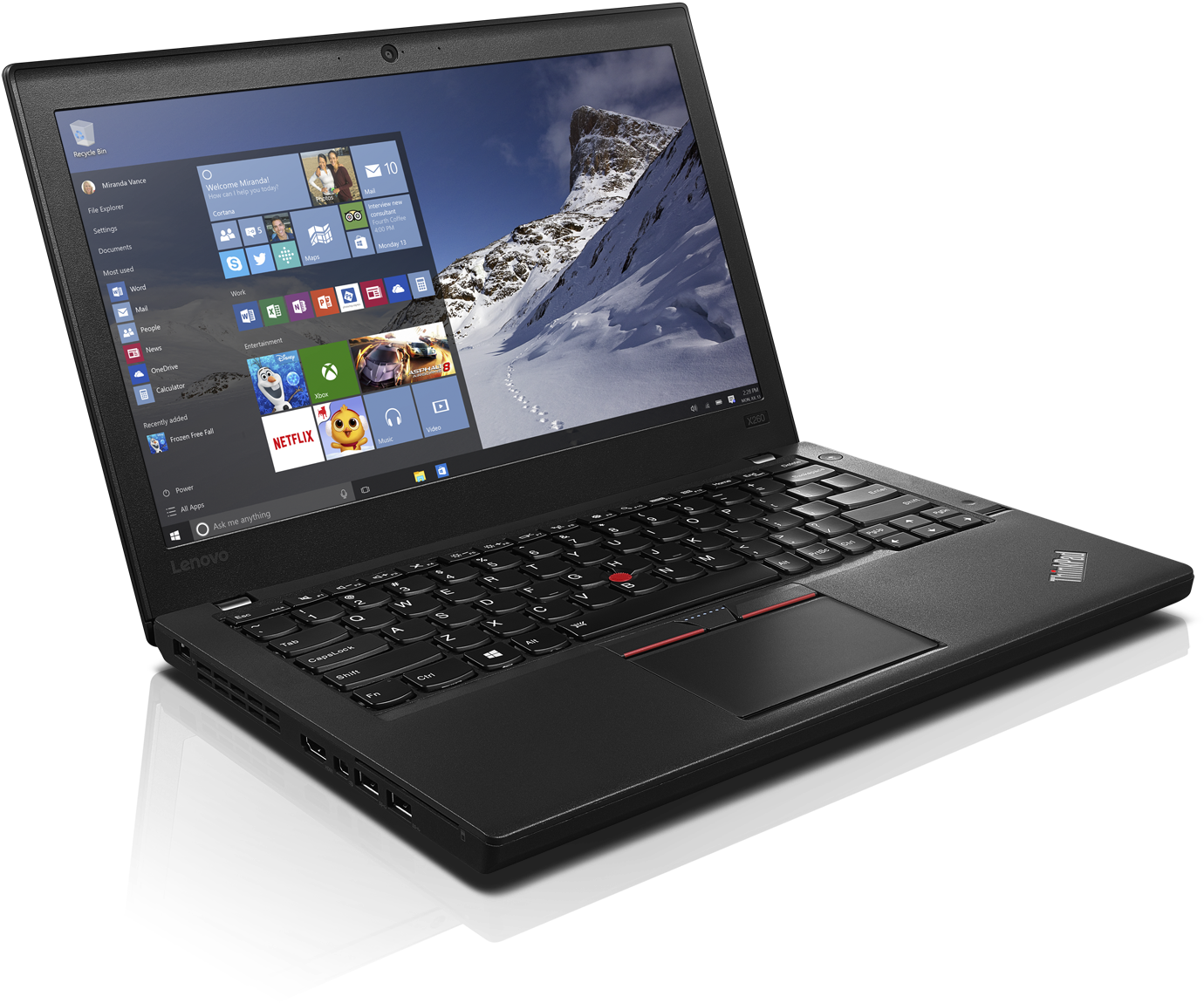 Thinkpad X260 02 Win 10 Ministart Cortana 2016 04 05 - Lenovo Thinkpad X260 20f6 (1500x1269), Png Download