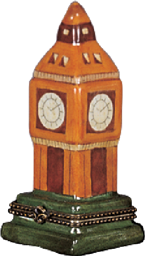 Limoges Style Big Ben Ring Box - Hardwood (500x500), Png Download