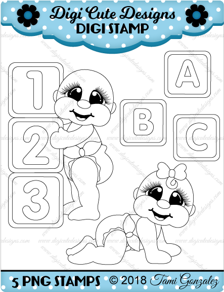 Crawling Babies Digi Stamp-baby, Blocks - Sugar Pea Stamps Boy Stamps (600x600), Png Download