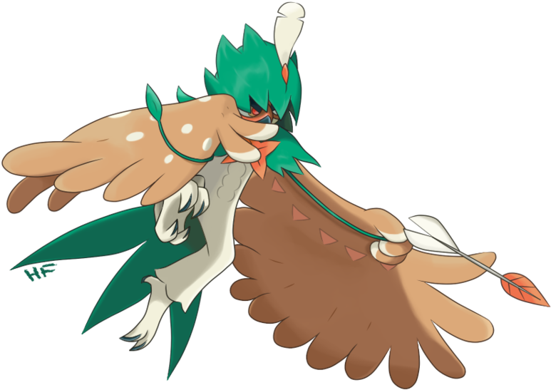 206kib, 900x674, Decidueye By Hftran-dan3l0v - Gen 7 Flying Types (900x674), Png Download