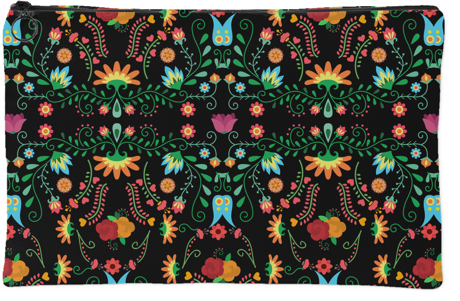 Mexican Flower Pattern Accessory Pouch - Flower (1024x1024), Png Download
