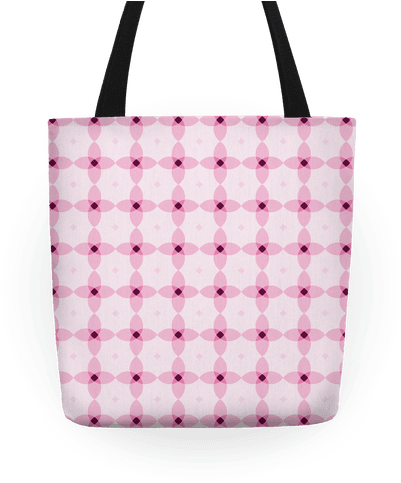 Pink Geometric Flower Pattern Tote - Tote Bag (484x484), Png Download