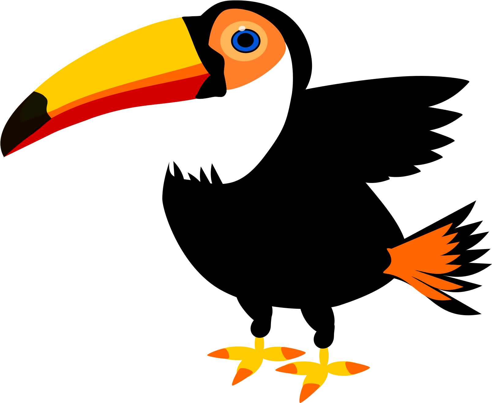 Clip Black And White Download - Toucan Clipart (1697x2400), Png Download