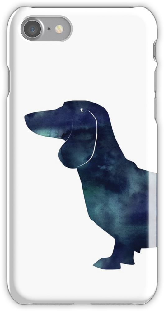 Dachshund Dog Black Watercolor Silhouette Iphone 7 - Dachshunds Stickers (750x1000), Png Download