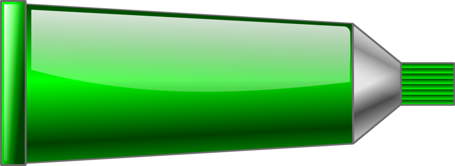 Green Color Paint Tube Blue - Green Paint Tube Clipart (928x340), Png Download