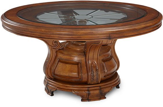 Tuscano Dining Room Collection Round Table - Aico Tuscano Round Dining Table In Melange (600x510), Png Download